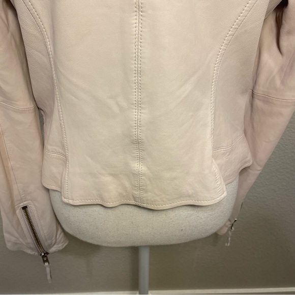 JOIE Vivianette Pink Genuine Lamb Leather Jacket - Picture 8 of 16